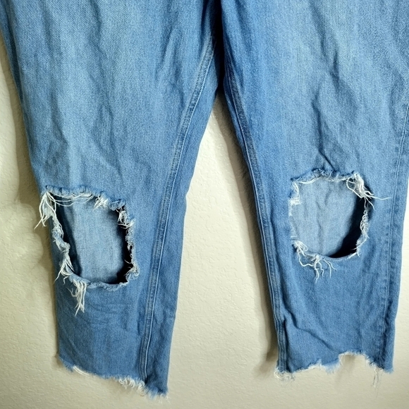 Free people We the Free Maggie Ripped Crop Straight Leg Jeans sz 31 - Picture 7 of 9